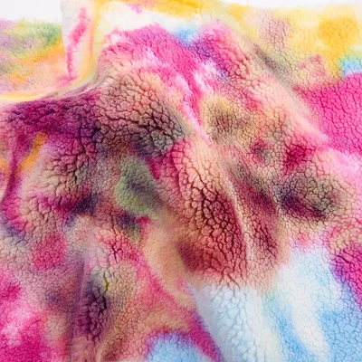 Colorful Tie-Dye Particle Cashemere Sherpa Fabric