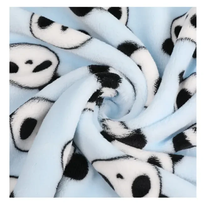 Panda ntxim hlub luam tawm Mos Flannel npuag