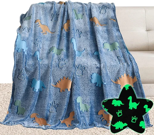 Dinosaur Flannel Luminous Blanket