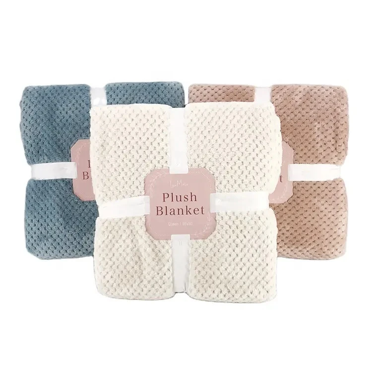 Flannel Blanket Poj huab tais Size