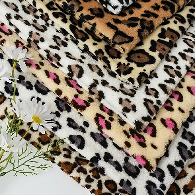 Leopard luam tawm flannel npuag