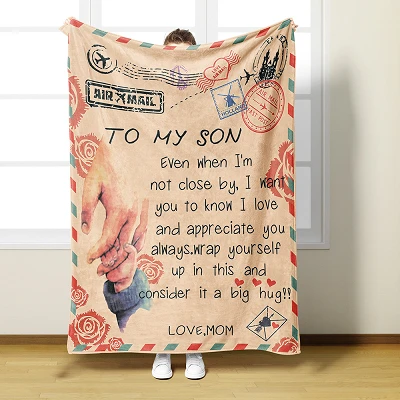 Letter Pattern Fleece Blanket