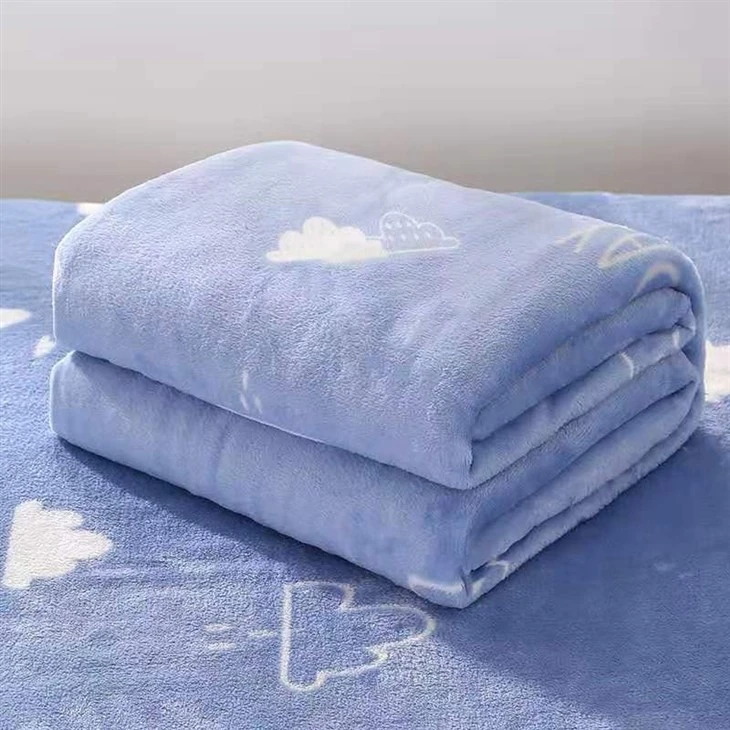 100% plush soft polyester coral fleece sofa blanket