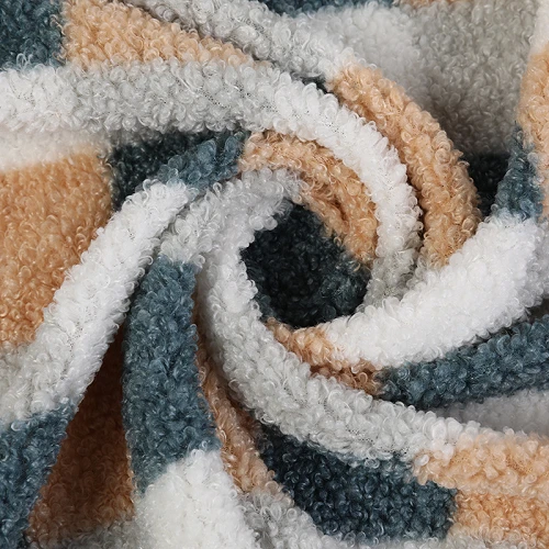 Plaid Print Sherpa Fleece Npuag