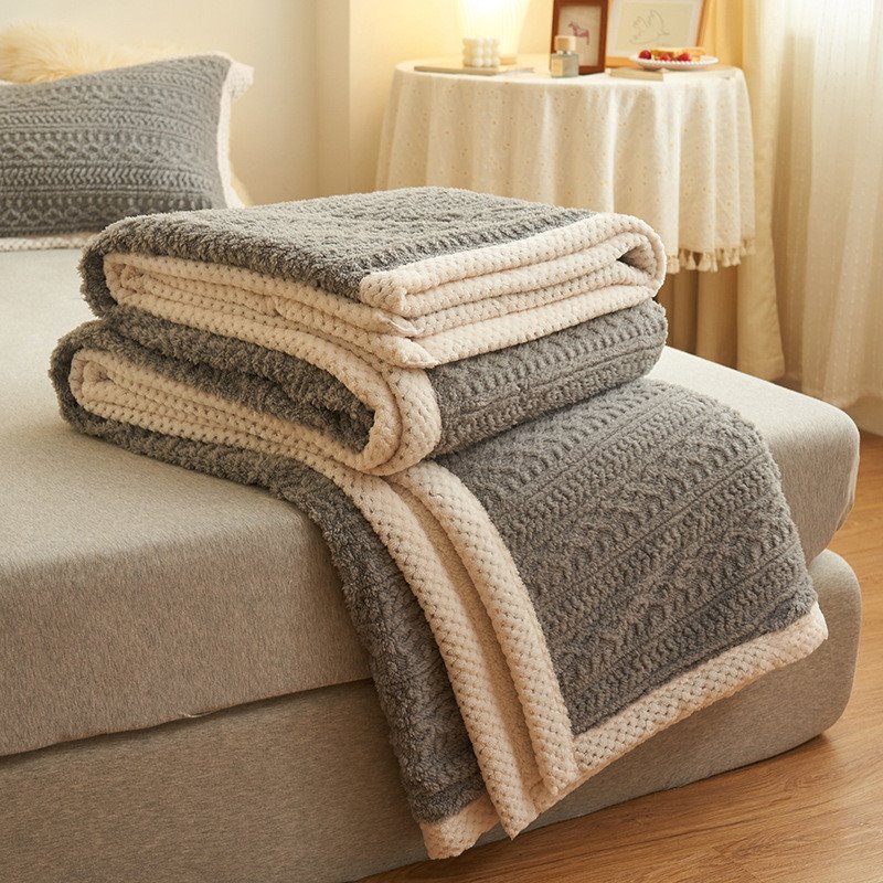 Sherpa Blanket Knitting Qauv