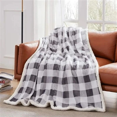 Dub Thiab Dawb Plaid Sherpa Pam