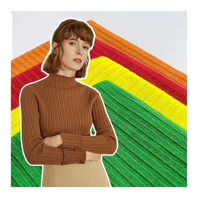 Stretch Spandex Polyester Rib Npuag Rau Sweater