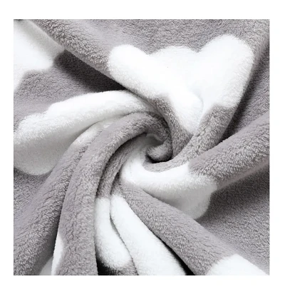 Ob Lub ntsej muag txhuam Coral Fleece Npuag Ua Pajamas Bathrobe